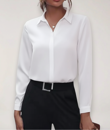 Blouse Féminine Taille Haute pour Travail avec Boutons - BerlinGlamour