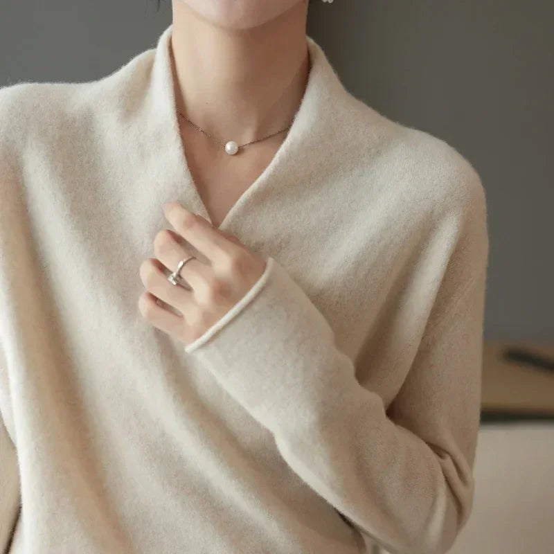 Pull Cache-cœur Femme Maille Col V