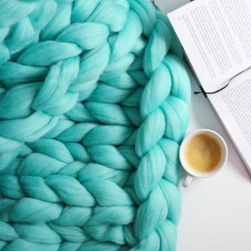 Plaid Laine Doux et Chaud Bleu Marine