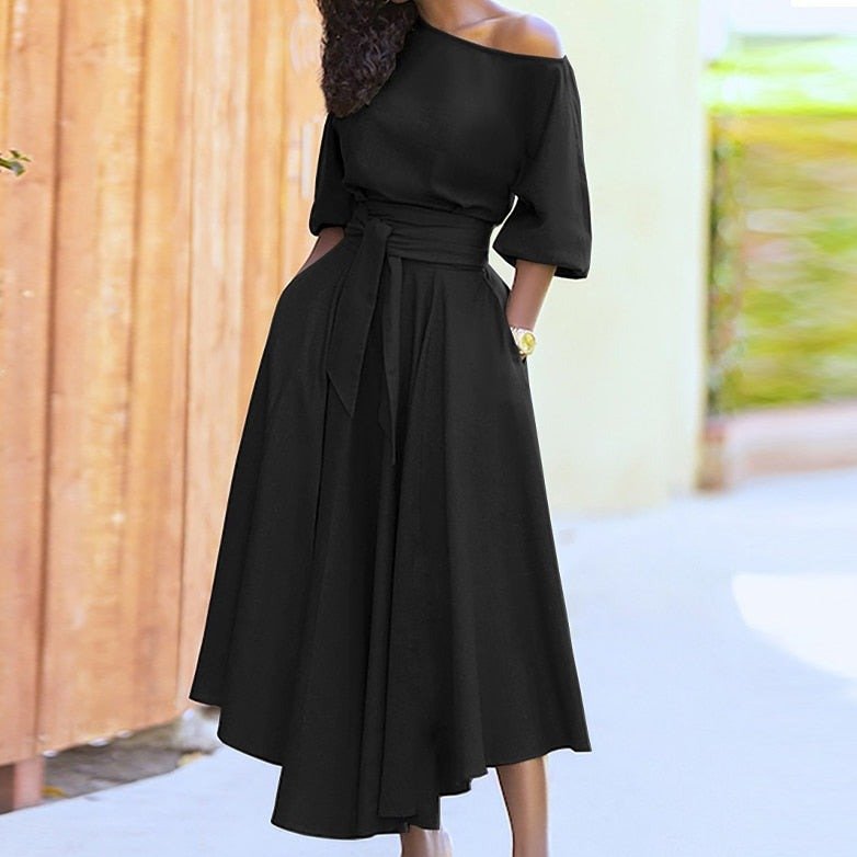 Robe Coton Élégante avec Ceinture pour Femme - PanierRoyale