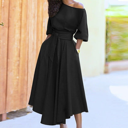 Robe Coton Élégante avec Ceinture pour Femme - PanierRoyale