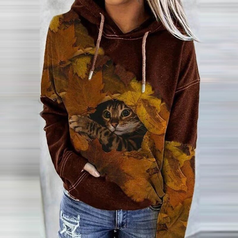 Sweat Capuche Femme Coloré Manches Longues