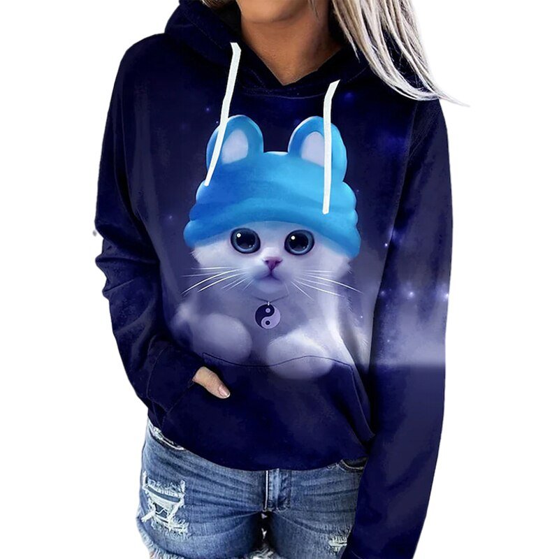 Sweat Capuche Femme Coloré Manches Longues