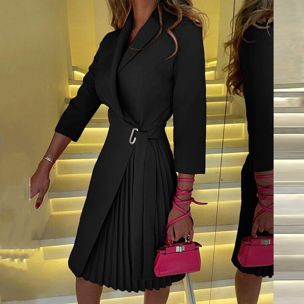 Robe Blazer Féminine Plissée Tailleur pour Femme - PanierRoyale