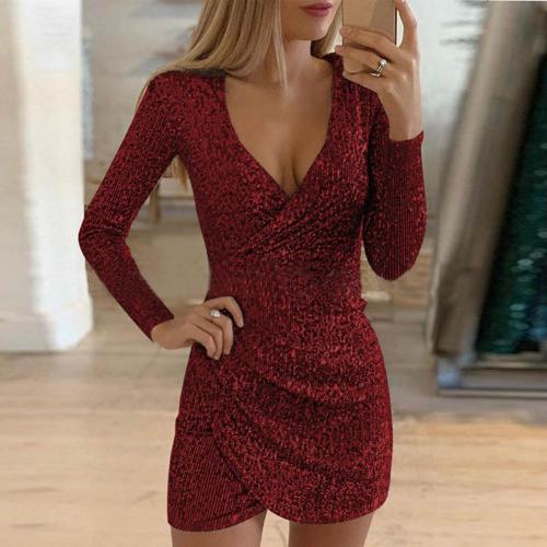 Robe de Soirée Élégante Pailletée Noir pour Femme