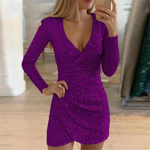 Robe de Soirée Élégante Pailletée Noir pour Femme