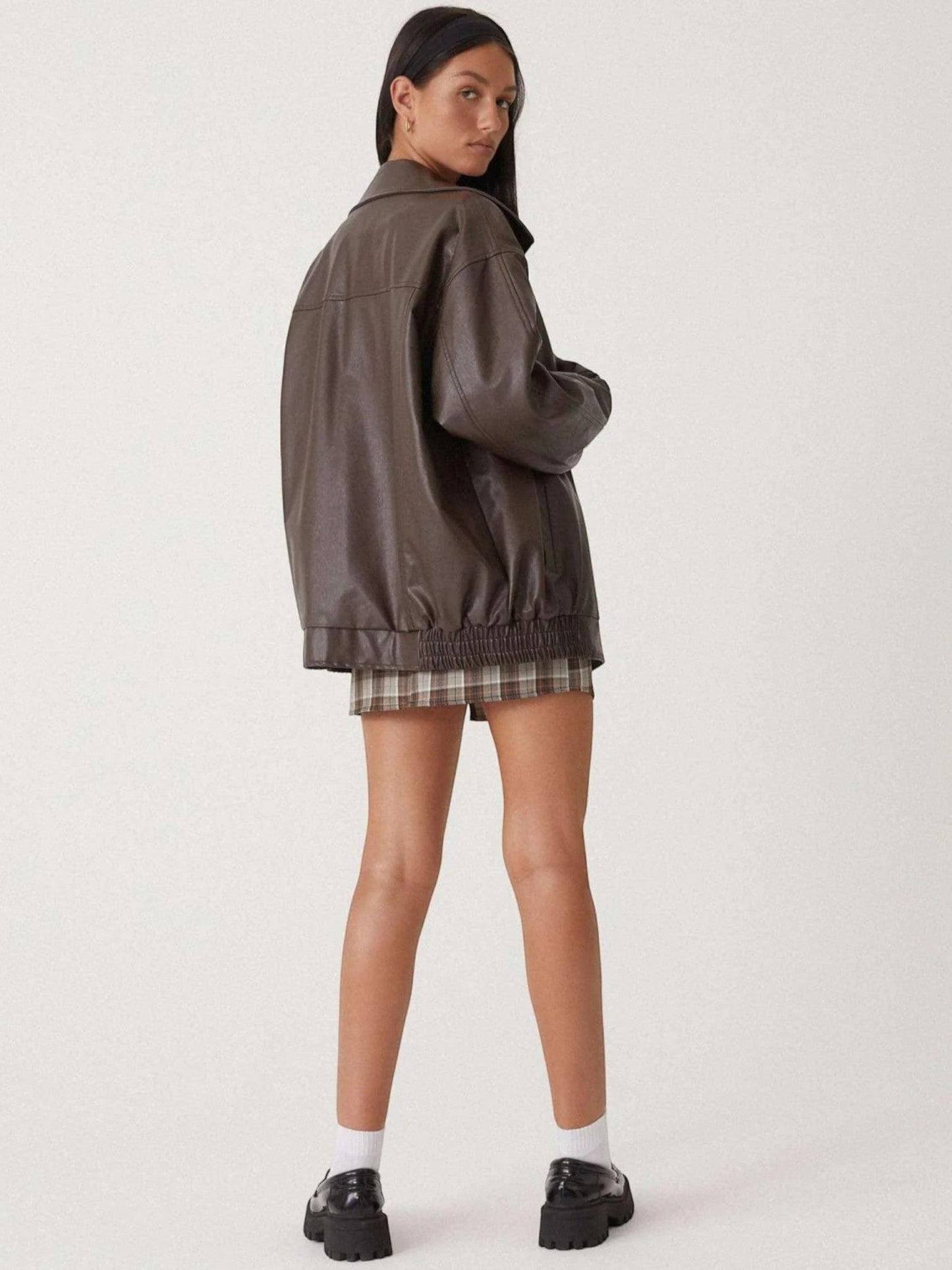 Estelle | Veste En Cuir Oversize Pour Femme