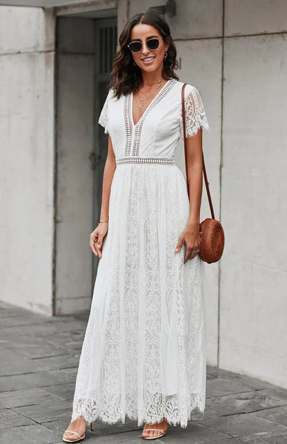 Robe de Mariée Dentelle Blanc Éclairage Féminin