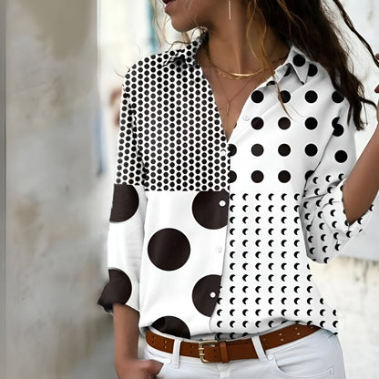 Blouse Femme Chic - Blouse Décontractée à Manches Longues en Tissu Doux - PanierRoyale