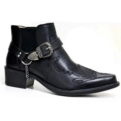 Bottes Moto Cuir Style Rebel Élégant - PanierRoyale