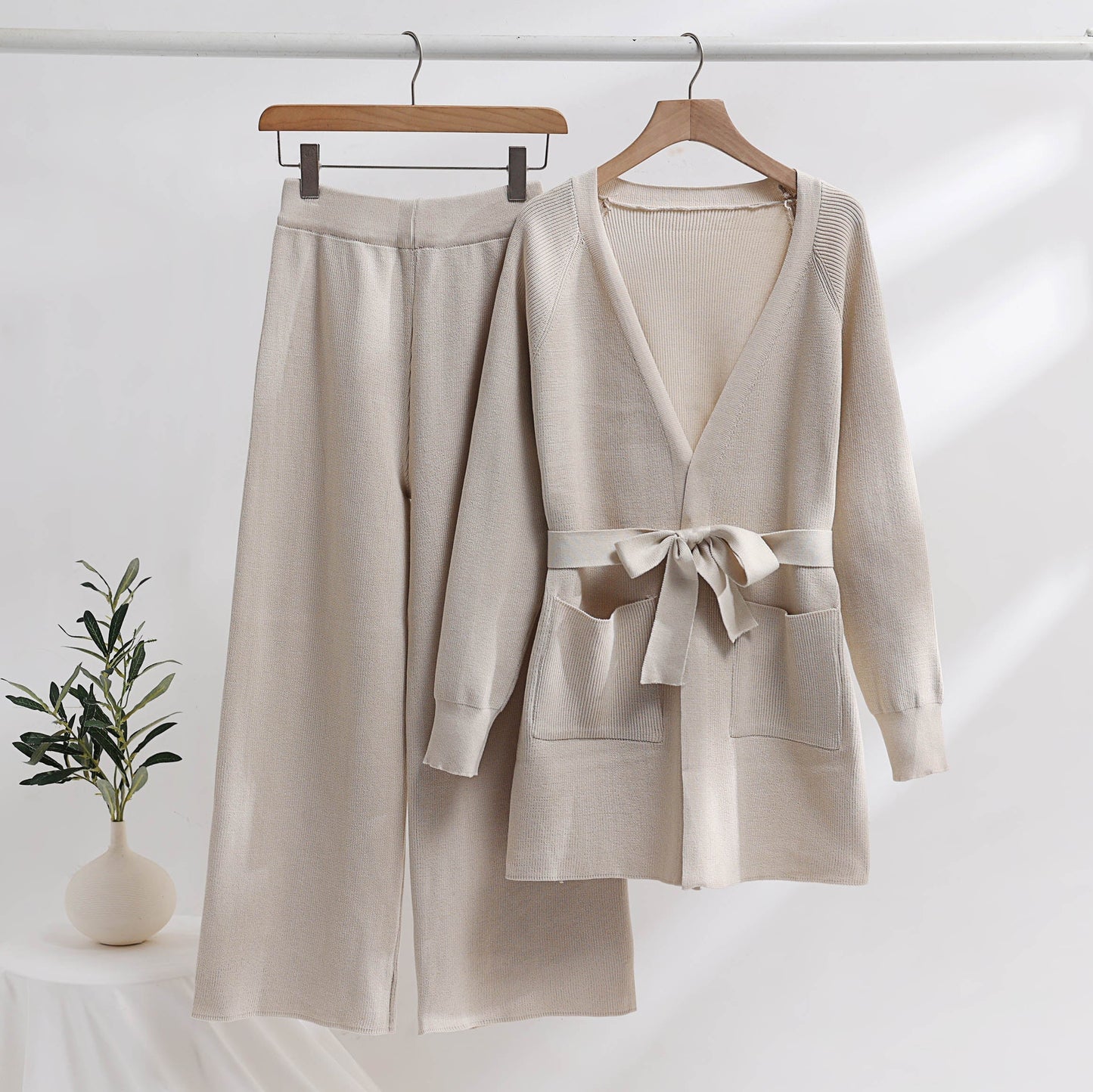 Costume décontracté 2 pièces avec gilet long et pantalon large