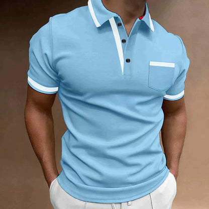 Polo Homme Classique avec Poche et Col Italien