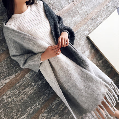 Écharpe Femme Hiver Laine Douce à Carreaux Colorés