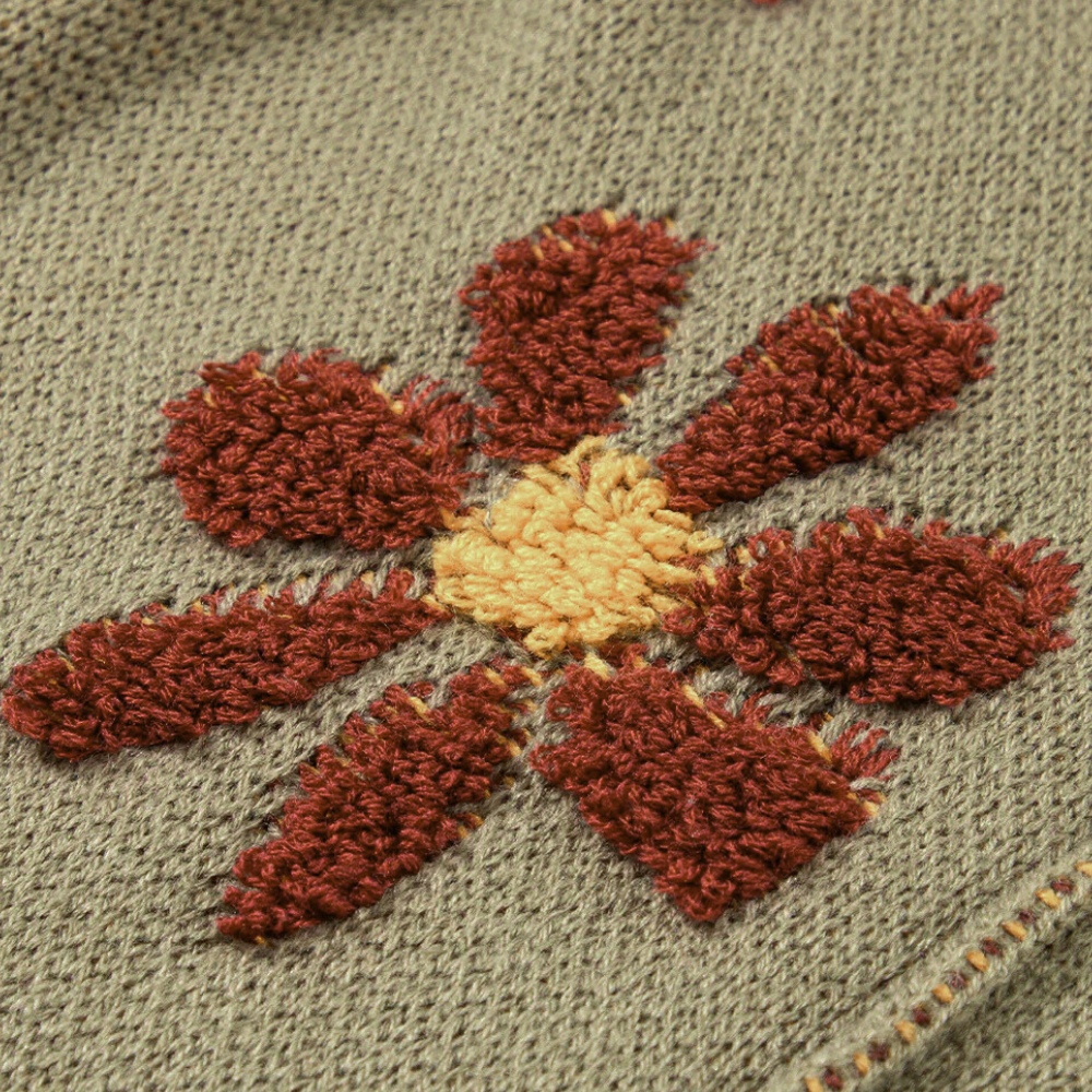 HONORIA - Pull Contemporain en Tricot à Fleurs pour Femmes