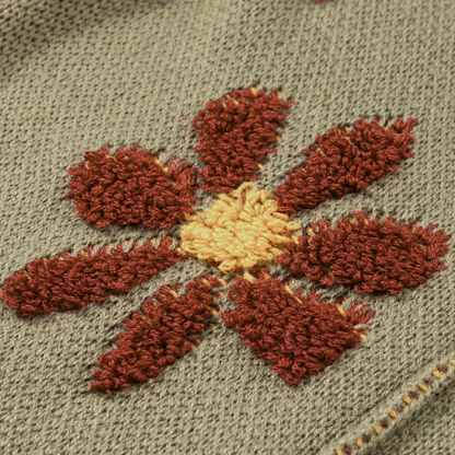 HONORIA - Pull Contemporain en Tricot à Fleurs pour Femmes