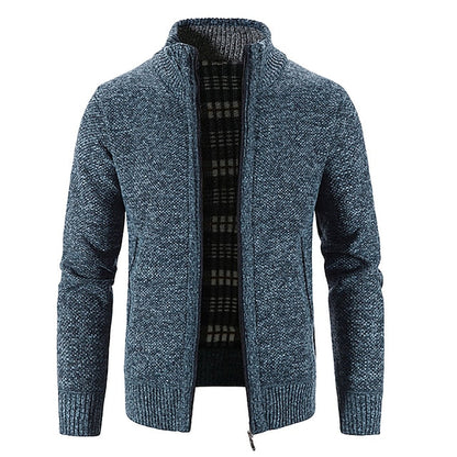 Pull zippé homme chaud et doux pour hiver