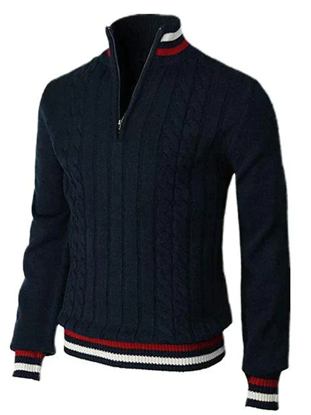 Pull Homme en Laine avec Fermeture Éclair