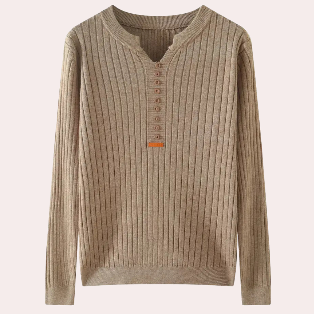 Pull Femme Col V Boutons Élégant