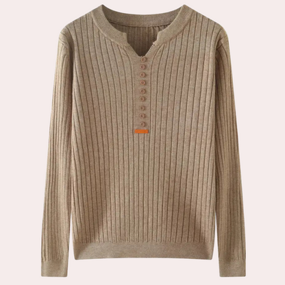 Pull Femme Col V Boutons Élégant
