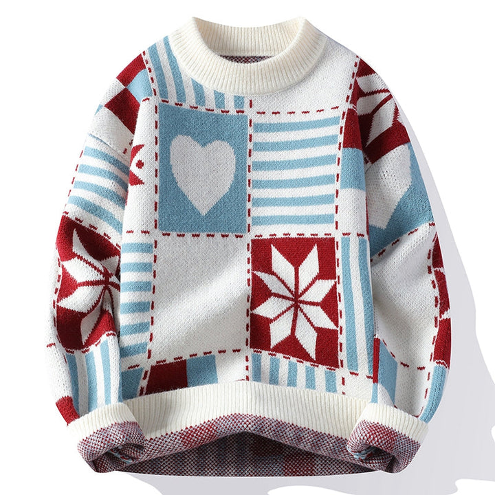 Pull Col Rond Unisexe Hiver Chaud et Coloré