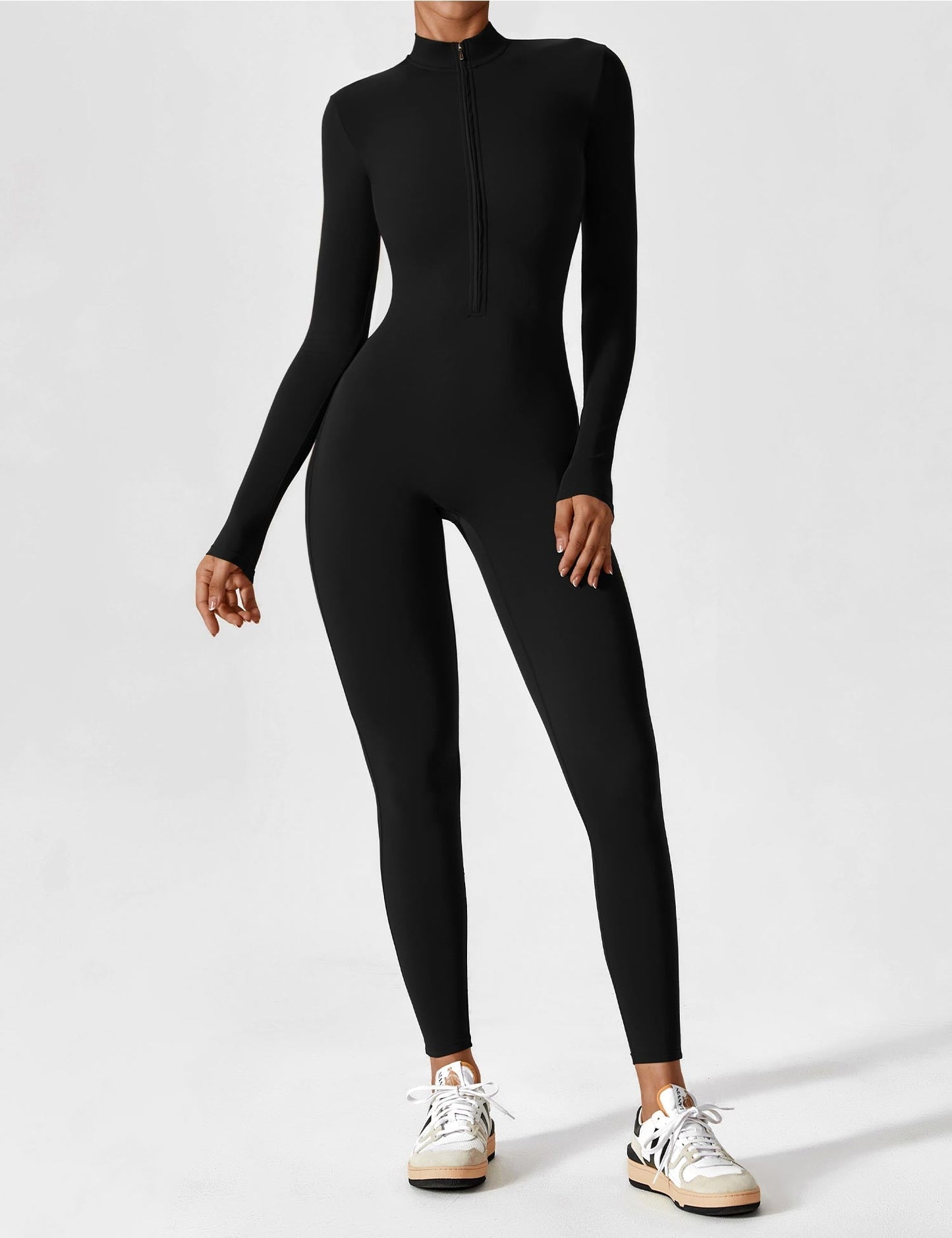 Combinaison femme élastique zippée printemps