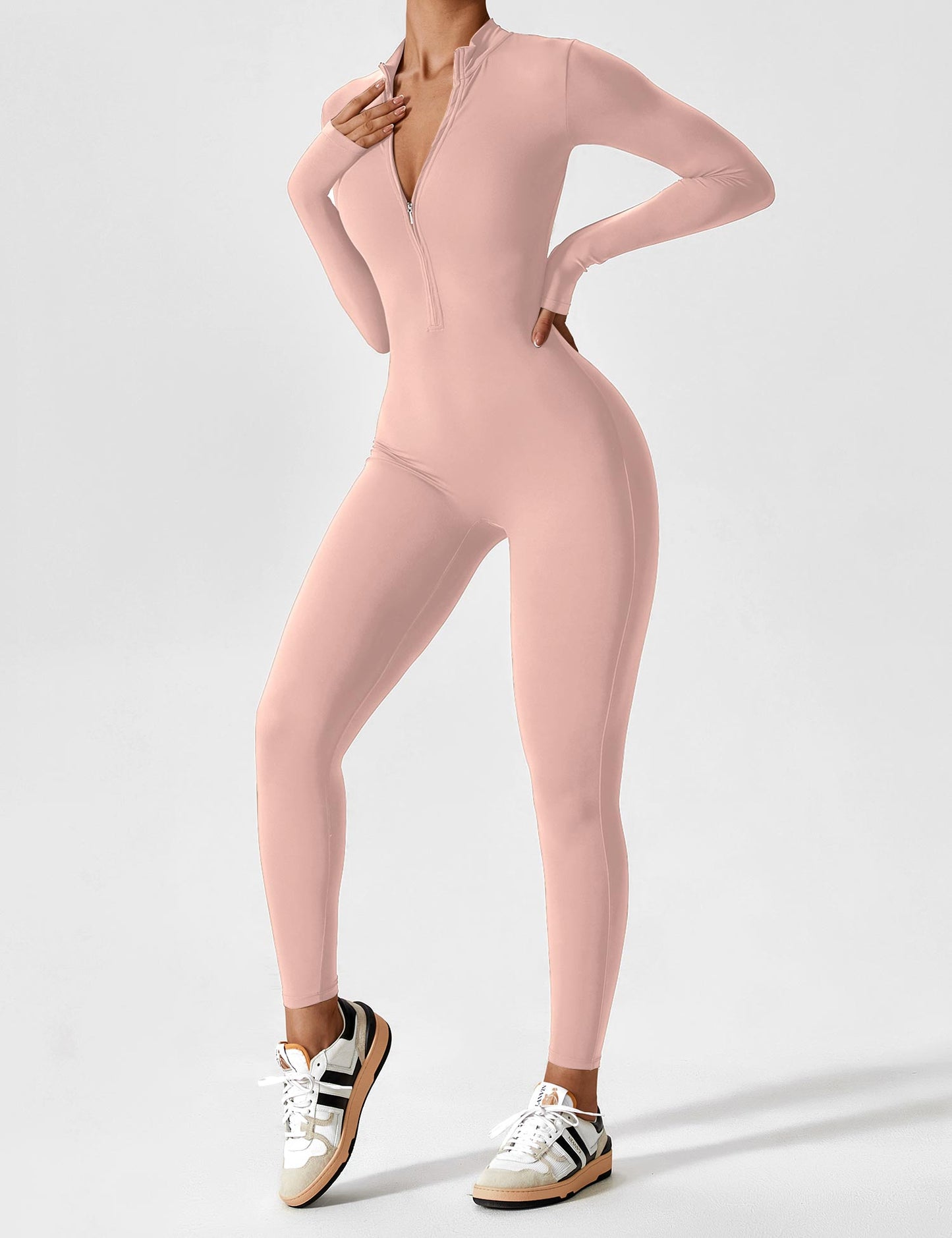 Combinaison femme élastique zippée printemps