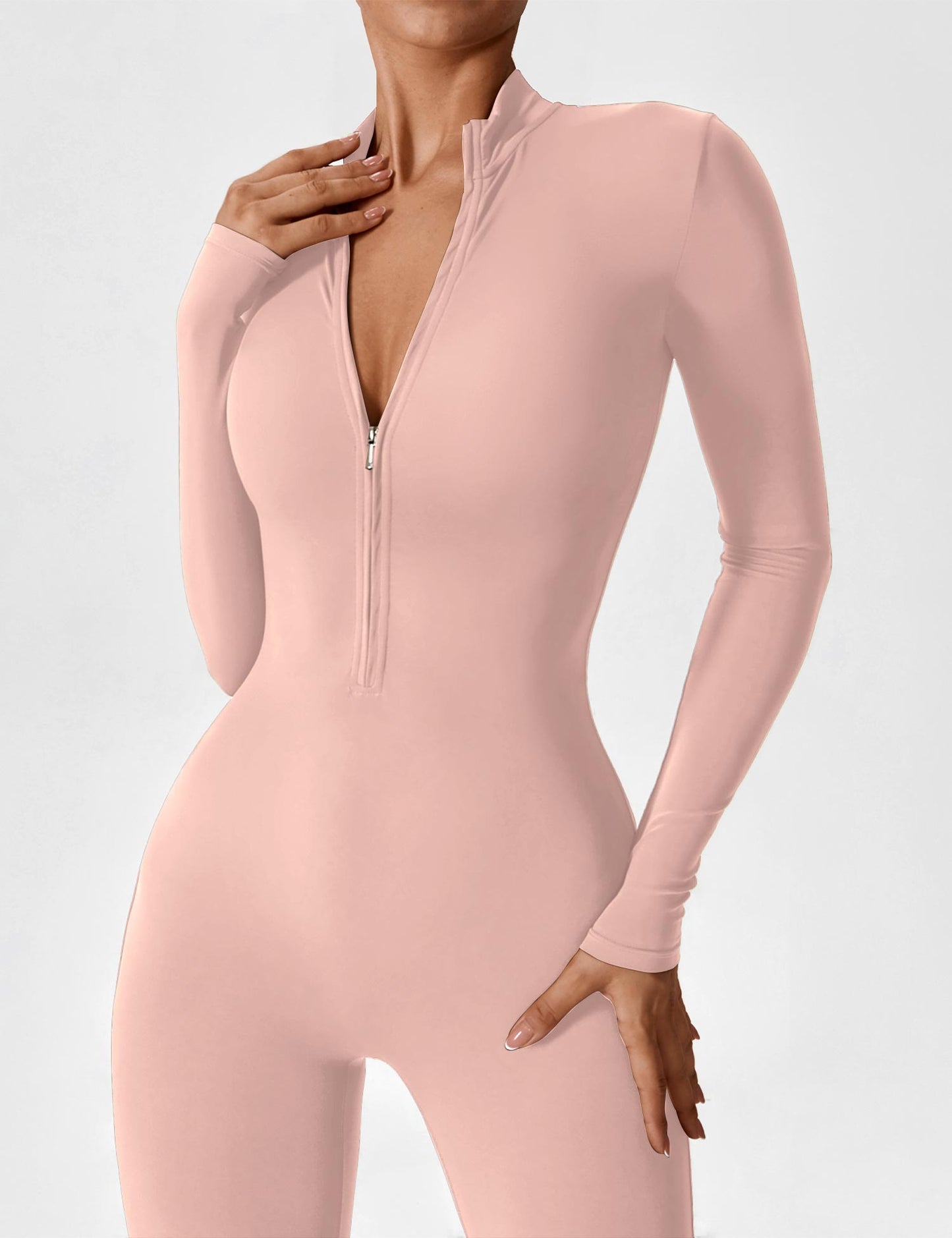 Combinaison femme élastique zippée printemps