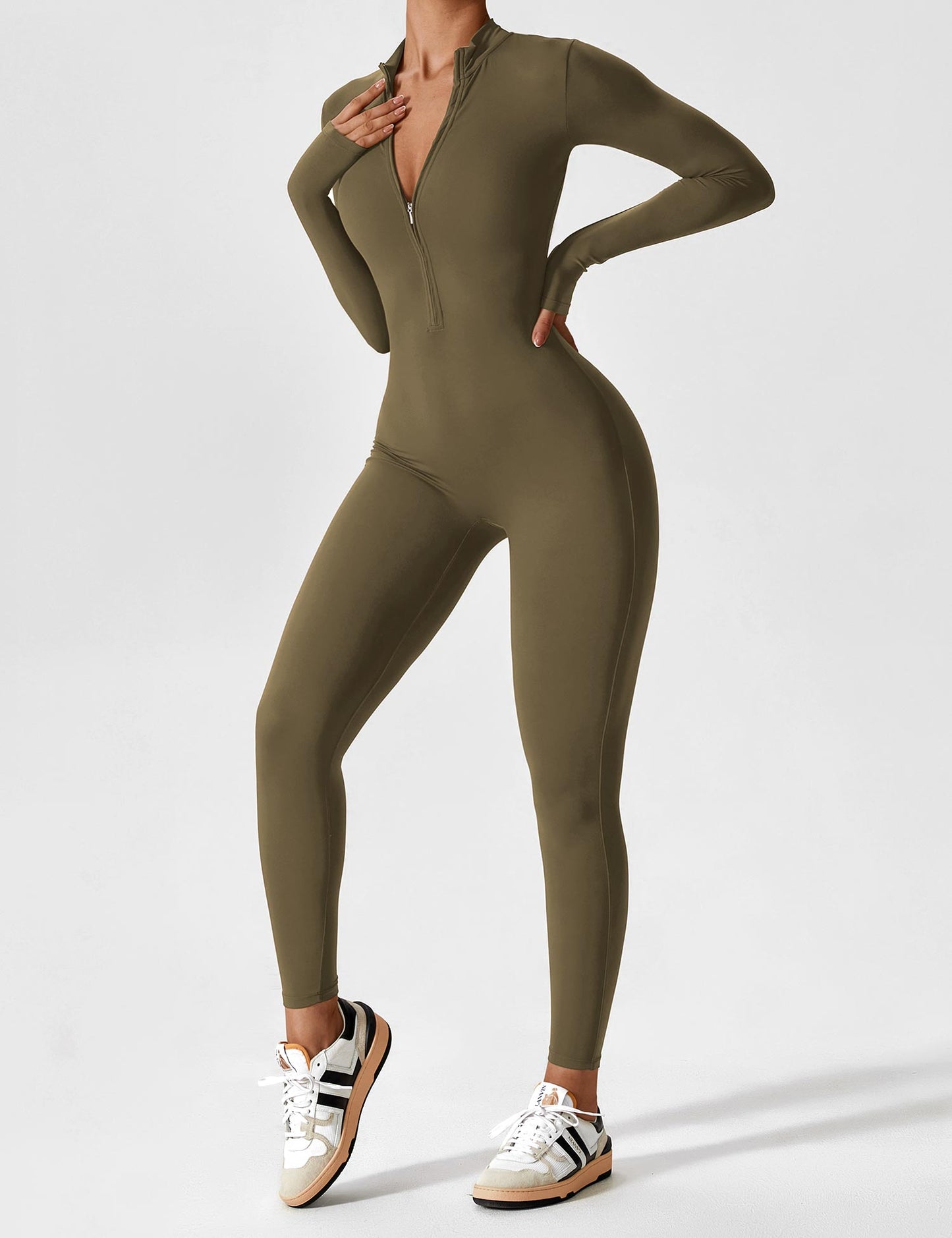 Robe Été Femme Manches Longues Zip Décontractée