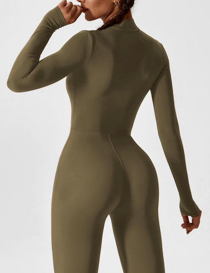 Combinaison femme élastique zippée printemps