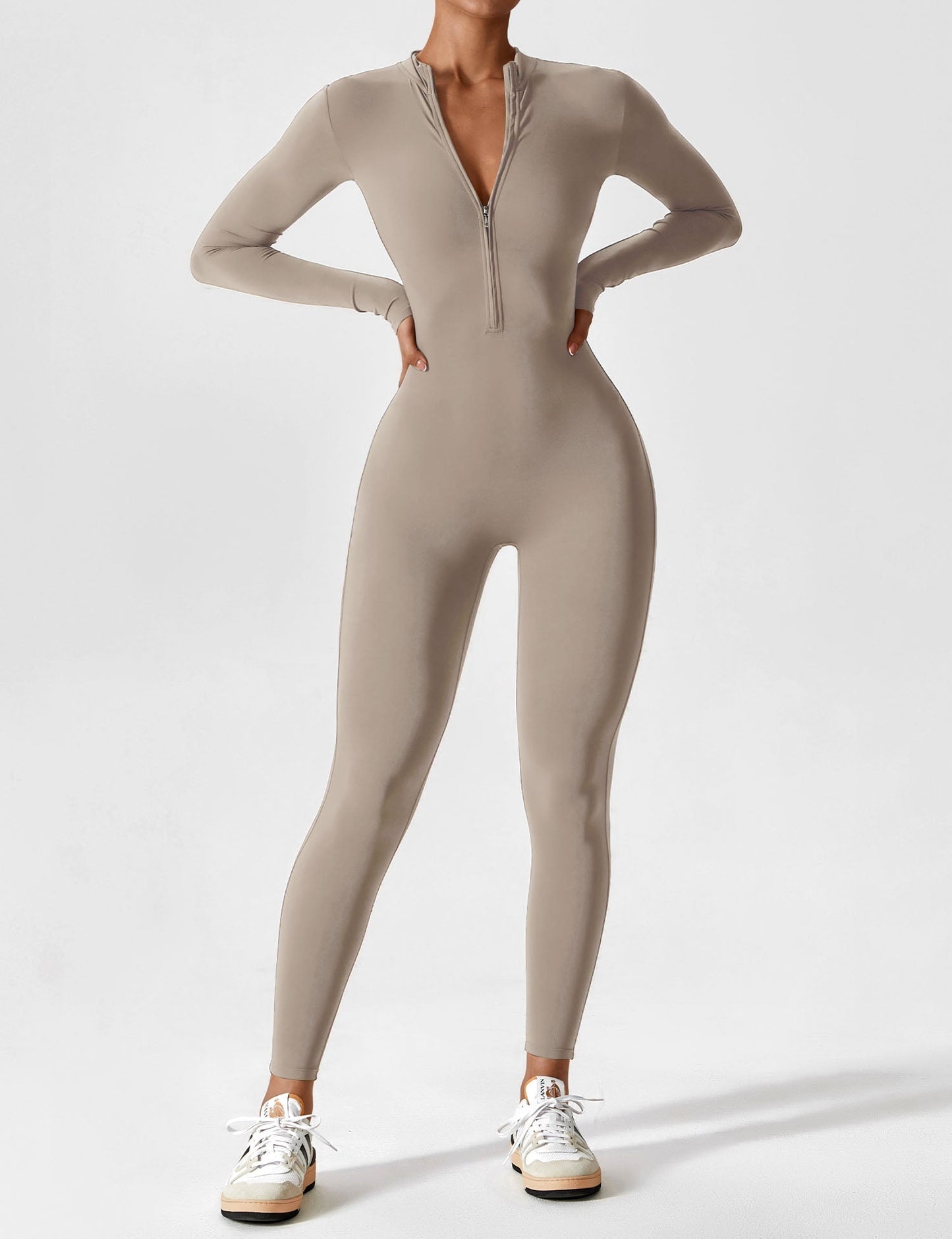 Combinaison femme élastique zippée printemps