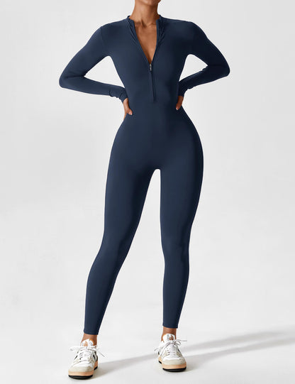 Combinaison femme élastique zippée printemps
