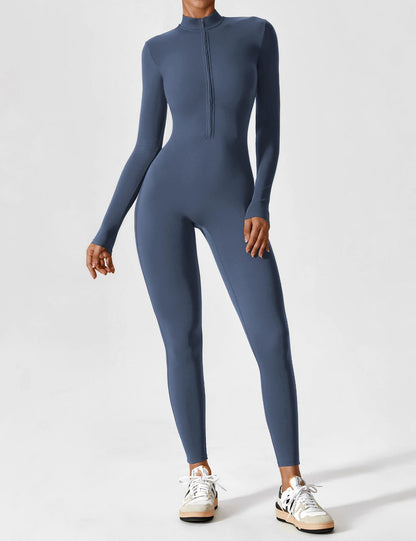 Combinaison femme élastique zippée printemps