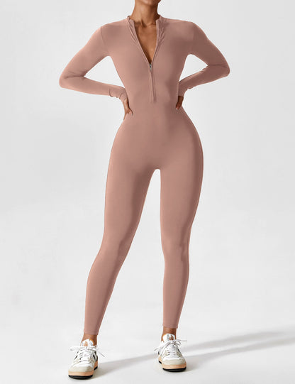 Combinaison femme élastique zippée printemps