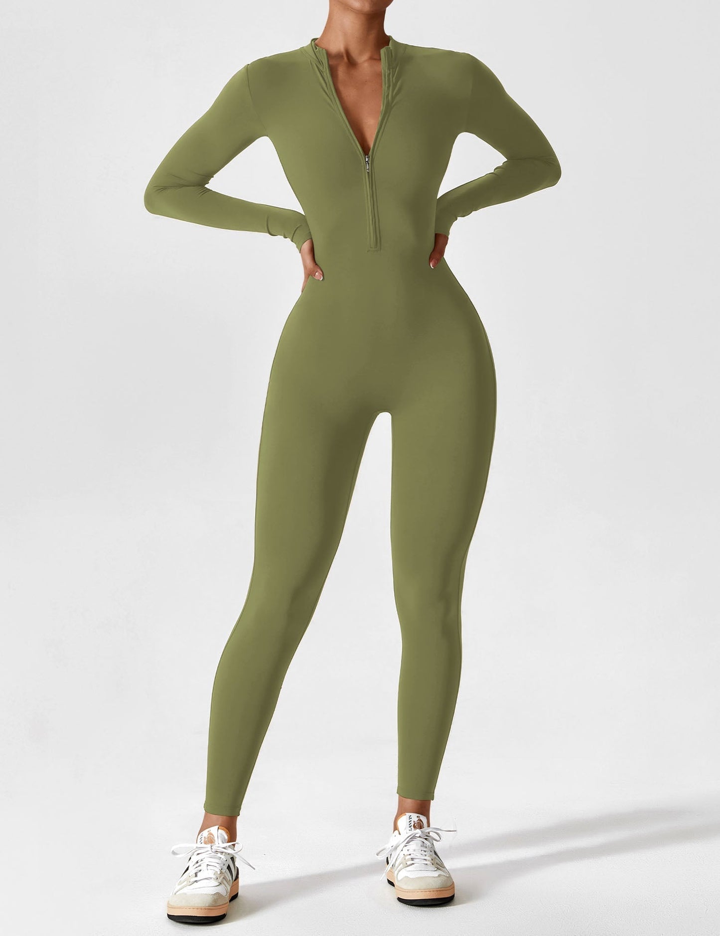 Combinaison femme élastique zippée printemps