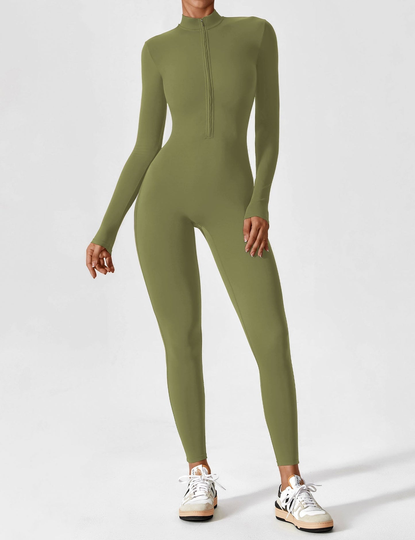 Combinaison femme élastique zippée printemps
