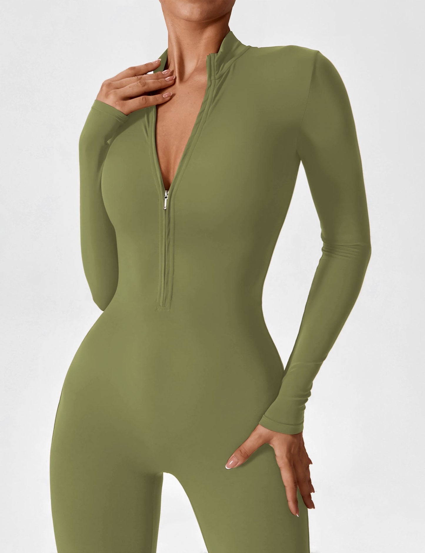 Combinaison femme élastique zippée printemps