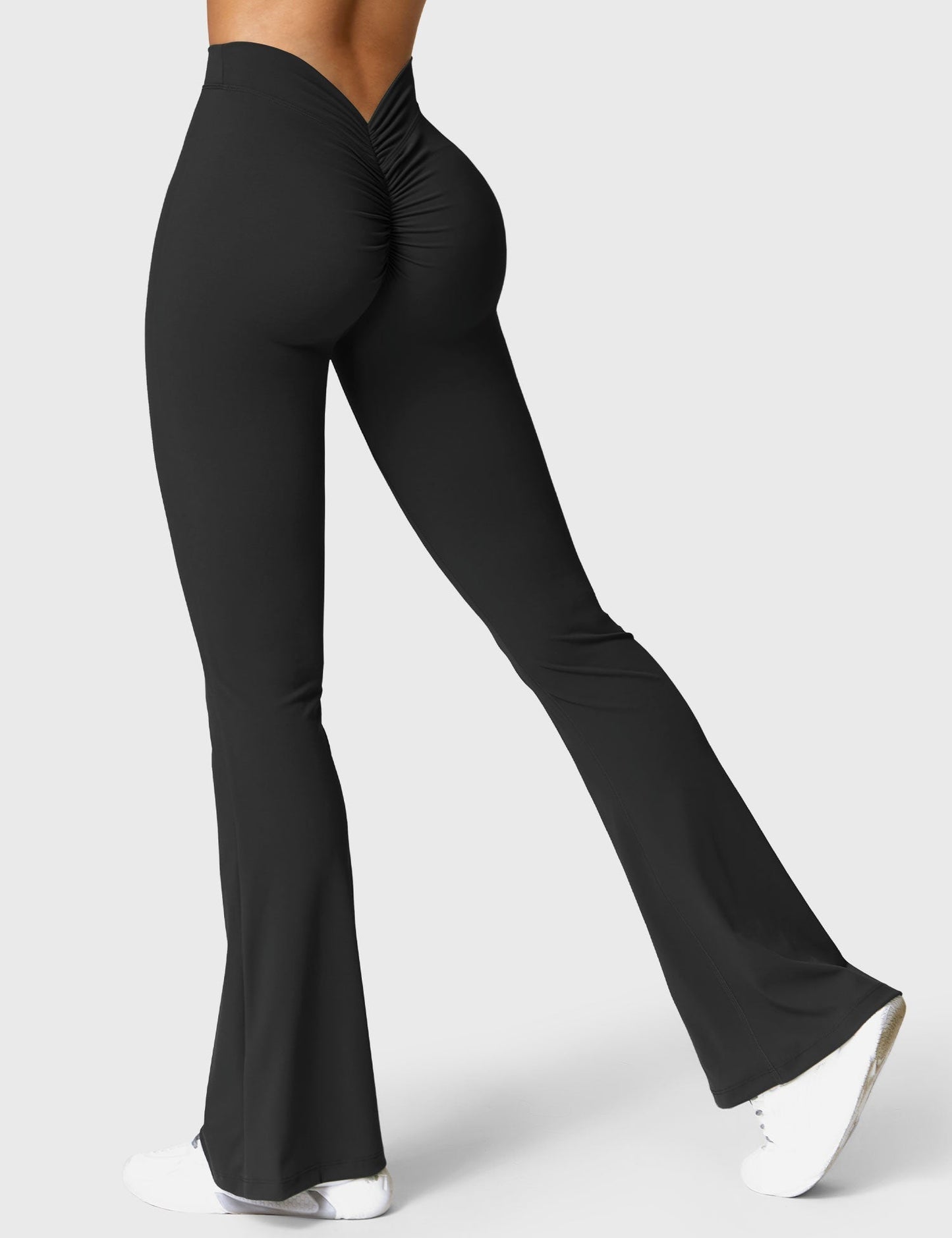 Legging Femme Taille Haute Effet Scrunch Coupe Flare Sculptante