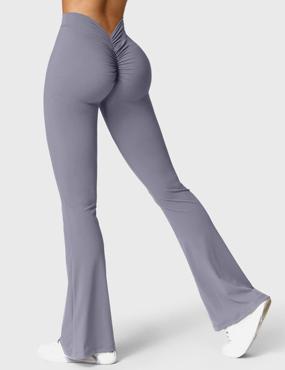 Legging Femme Taille Haute Effet Scrunch Coupe Flare Sculptante