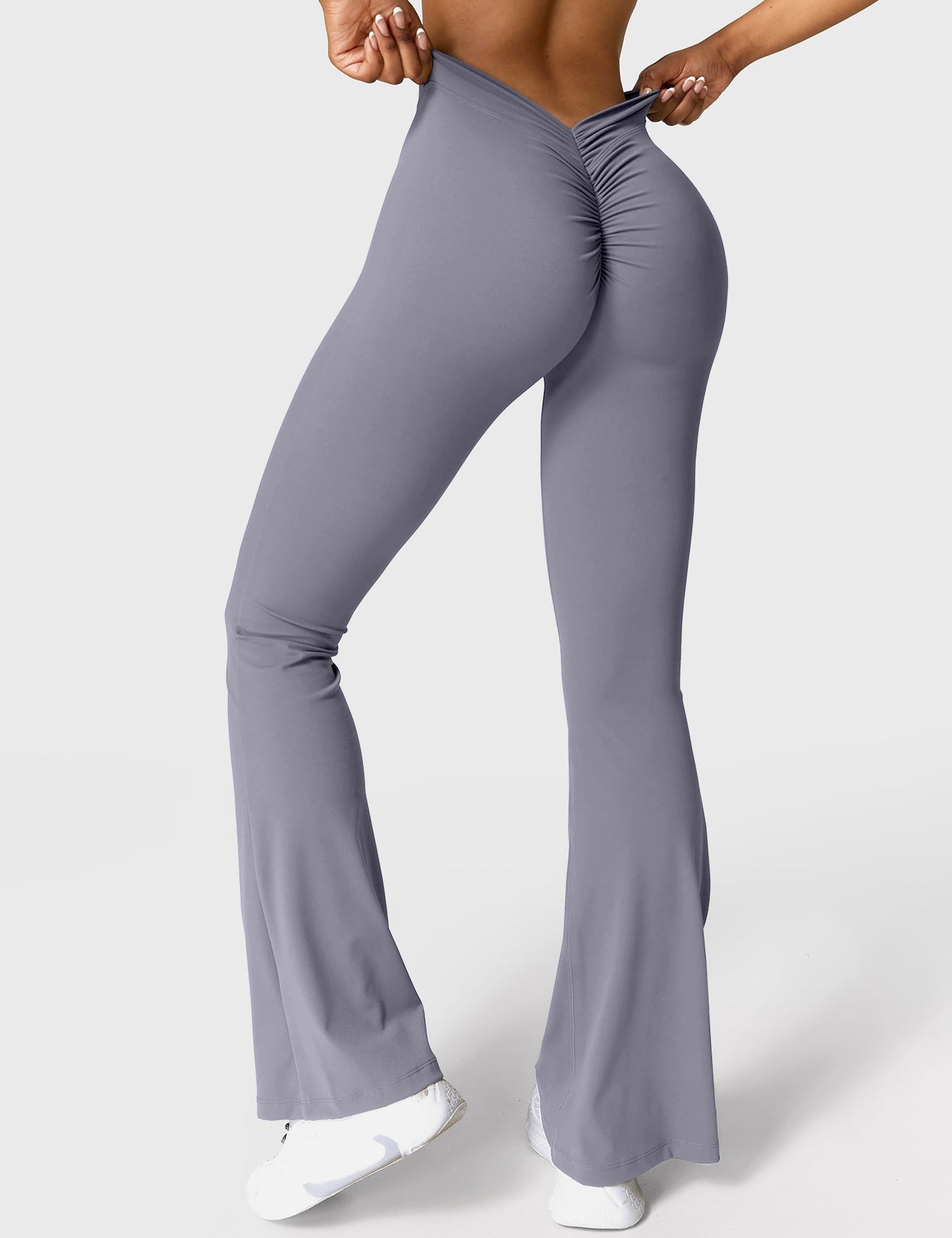 Legging Femme Taille Haute Effet Scrunch Coupe Flare Sculptante