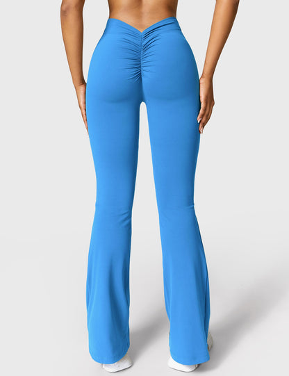Legging Femme Taille Haute Effet Scrunch Coupe Flare Sculptante