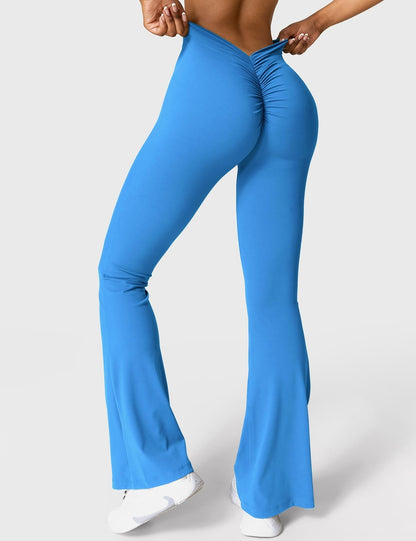 Legging Femme Taille Haute Effet Scrunch Coupe Flare Sculptante