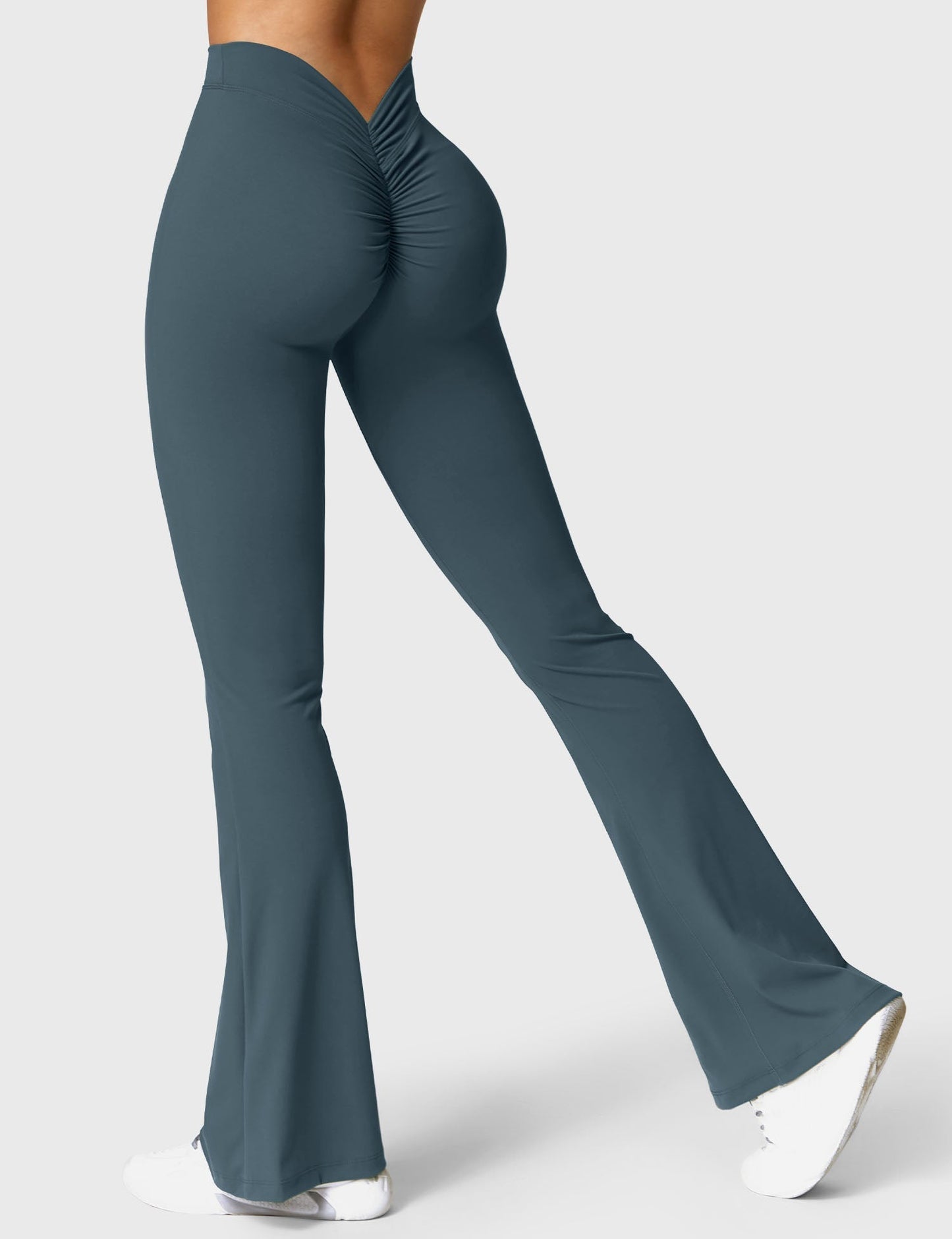 Legging Femme Taille Haute Effet Scrunch Coupe Flare Sculptante