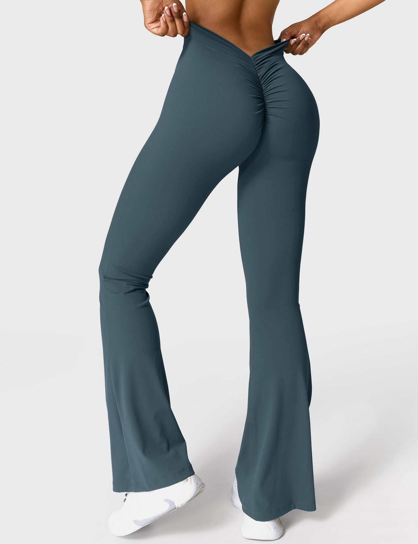 Legging Femme Taille Haute Effet Scrunch Coupe Flare Sculptante