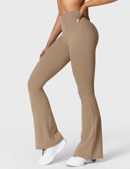 Legging Femme Taille Haute Effet Scrunch Coupe Flare Sculptante