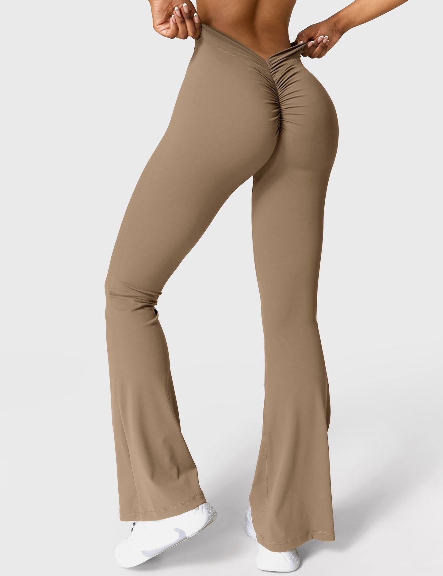 Legging Femme Taille Haute Effet Scrunch Coupe Flare Sculptante