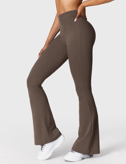 Legging Femme Taille Haute Effet Scrunch Coupe Flare Sculptante