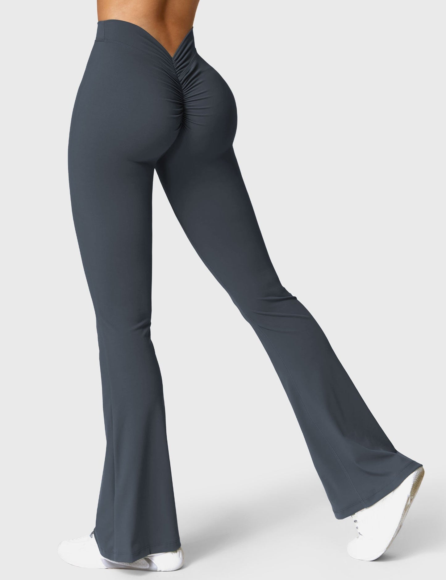 Legging Femme Taille Haute Effet Scrunch Coupe Flare Sculptante