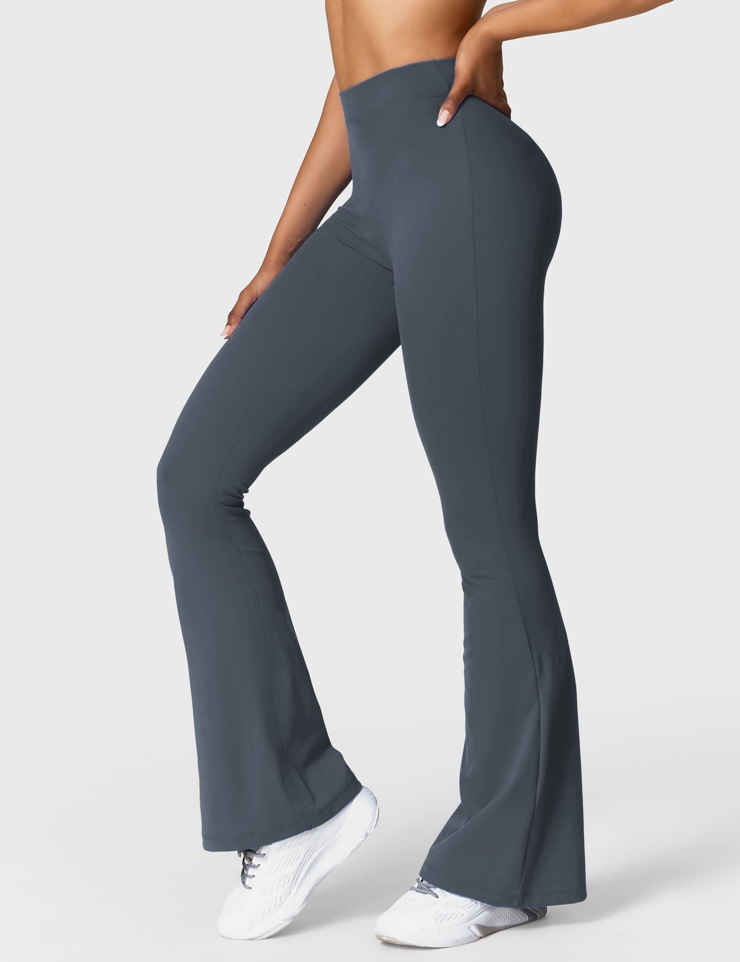 Legging Femme Taille Haute Effet Scrunch Coupe Flare Sculptante