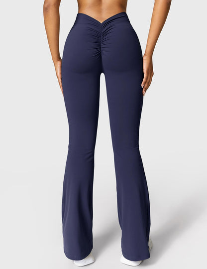 Legging Femme Taille Haute Effet Scrunch Coupe Flare Sculptante