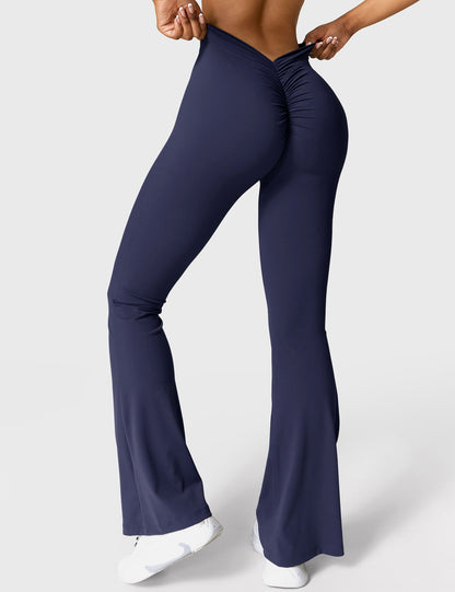 Legging Femme Taille Haute Effet Scrunch Coupe Flare Sculptante